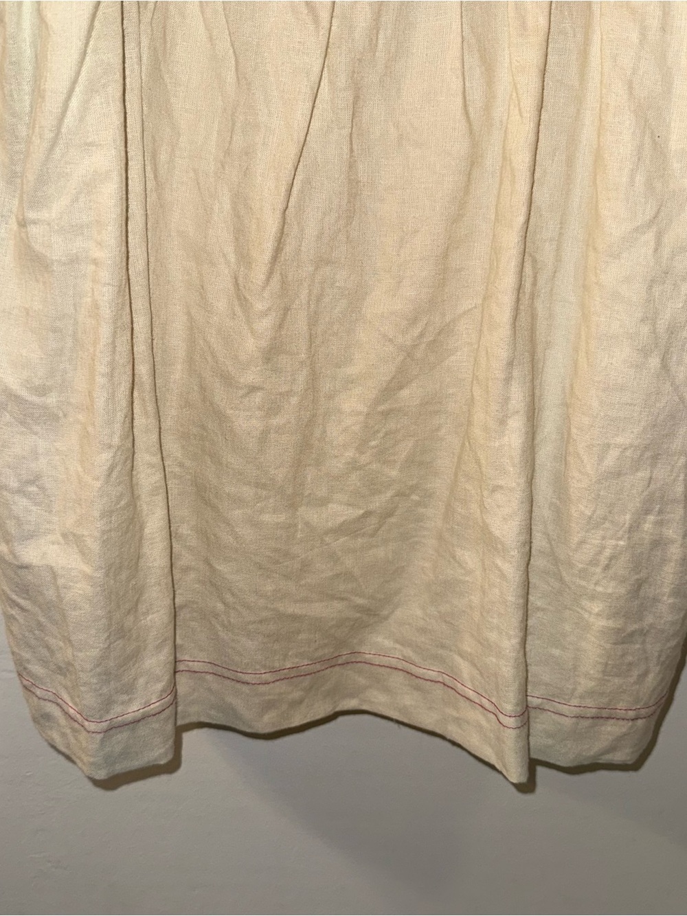 NWT ReMADE By UO Made In LA EcoVero™ Cream Linen Shortall Button-Straps Dress S - Picture 9 of 9